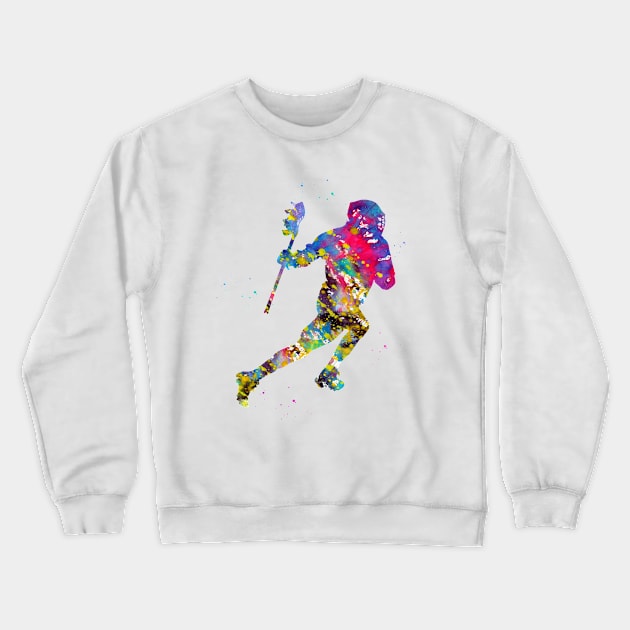 Lacrosse player Crewneck Sweatshirt by erzebeth